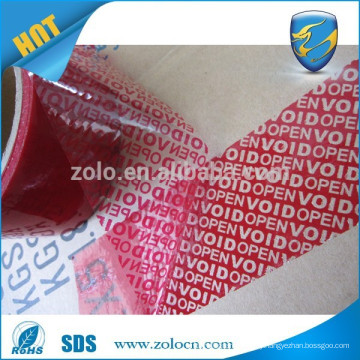 Tamper proof packaging carton sealing tape